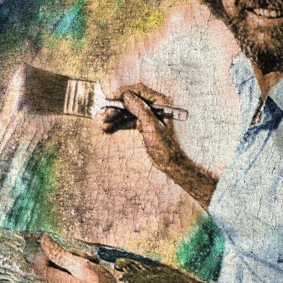 Bob Ross Galaxy Space Painting black shirt size Medium - Picture 5 of 5